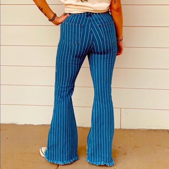 Cello Denim - LAST ONE!! Cello Jeans Striped Super Flare Jeans